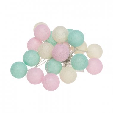 Тайские фонарики Перламутр Neon-Night 3,5м, проз.ПВХ, IP20, 20LED, т.белый, батарейки 2*АА (нет)