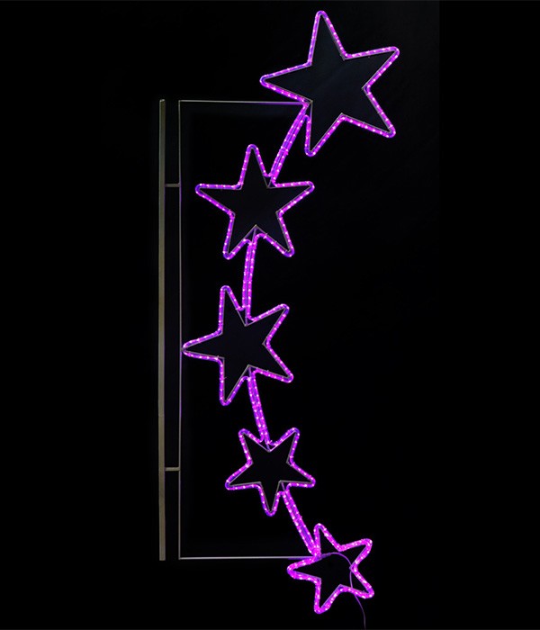Качественная картинка 13-515 Светодиодная консоль "Пять звезд" Laitcom, 90x200 розовый (24V), IP67