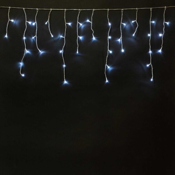 Бахрома на бат. Laitcom с таймером 3м, 100 LED, IP65, 3 бат. "D", 4,5V, прозр. пр., белый Качественная картинка Бахрома на бат. Laitcom с таймером 3м, 100 LED, IP65, 3 бат. "D", 4,5V, прозр. пр., белый