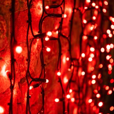 Светодиодный занавес NEON-NIGHT 2х1,5м КРАСНЫЙ, черный КАУЧУК, IP67, постоянное свечение, 230В