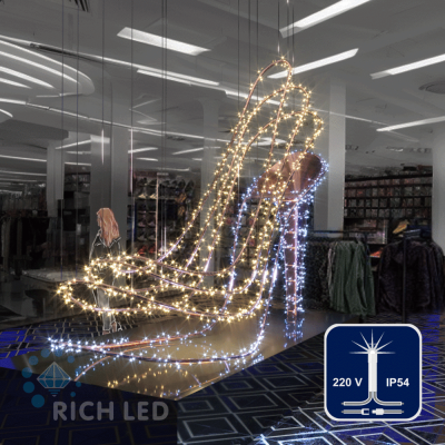 Светодиодные гирлянды RichLed Нить 10 м, 220 В, мерц, IP54, прозр.провод, цвет теплый белый Светодиодные гирлянды RichLed Нить 10 м, 220 В, мерц, IP54, прозр.провод, цвет теплый белый