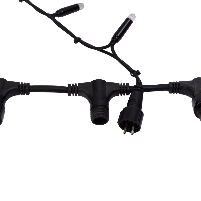 Качественная картинка Светодиодный дождь NEON-NIGHT 2х6м БЕЛЫЙ, постоянное свечение, черный провод КАУЧУК, 230 В