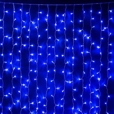 Светодиодный занавес Laitcom, 2 x 2м, прозрачный провод, 400 led, IP54 (мерцание БЕЛЫЙ ДИОД), синий Светодиодный занавес Laitcom, 2 x 2м, прозрачный провод, 400 led, IP54 (мерцание БЕЛЫЙ ДИОД), синий