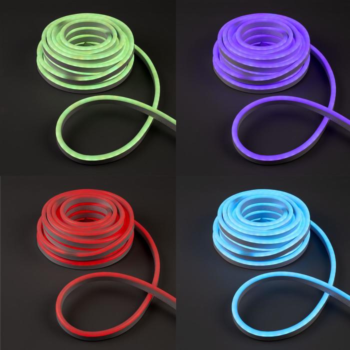 Качественная картинка Гибкий неон Uniel 8 × 16 мм, IP67, 10 м, SMD2835, 80 LED/м, 220 В, свечение RGB