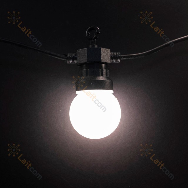 Качественная картинка Светодиодная гирлянда Laitcom, 5м, 10 led, 24V, 50 мм, матовая колба, теплый белый