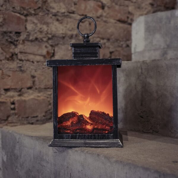 Качественная картинка Светодиодный фонарь-камин Laitcom с имитацией живого огня, тепл. белый, IP20