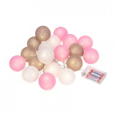 Качественная картинка Тайские фонарики Вельвет Neon-Night 3,5м, проз.ПВХ, IP20, 20LED, т.белый, батарейки 2*АА (нет)