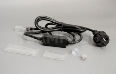 Комплект подключения для 2-х проводного дюралайта, Teamprof, с вилкой, 1,5А, черный