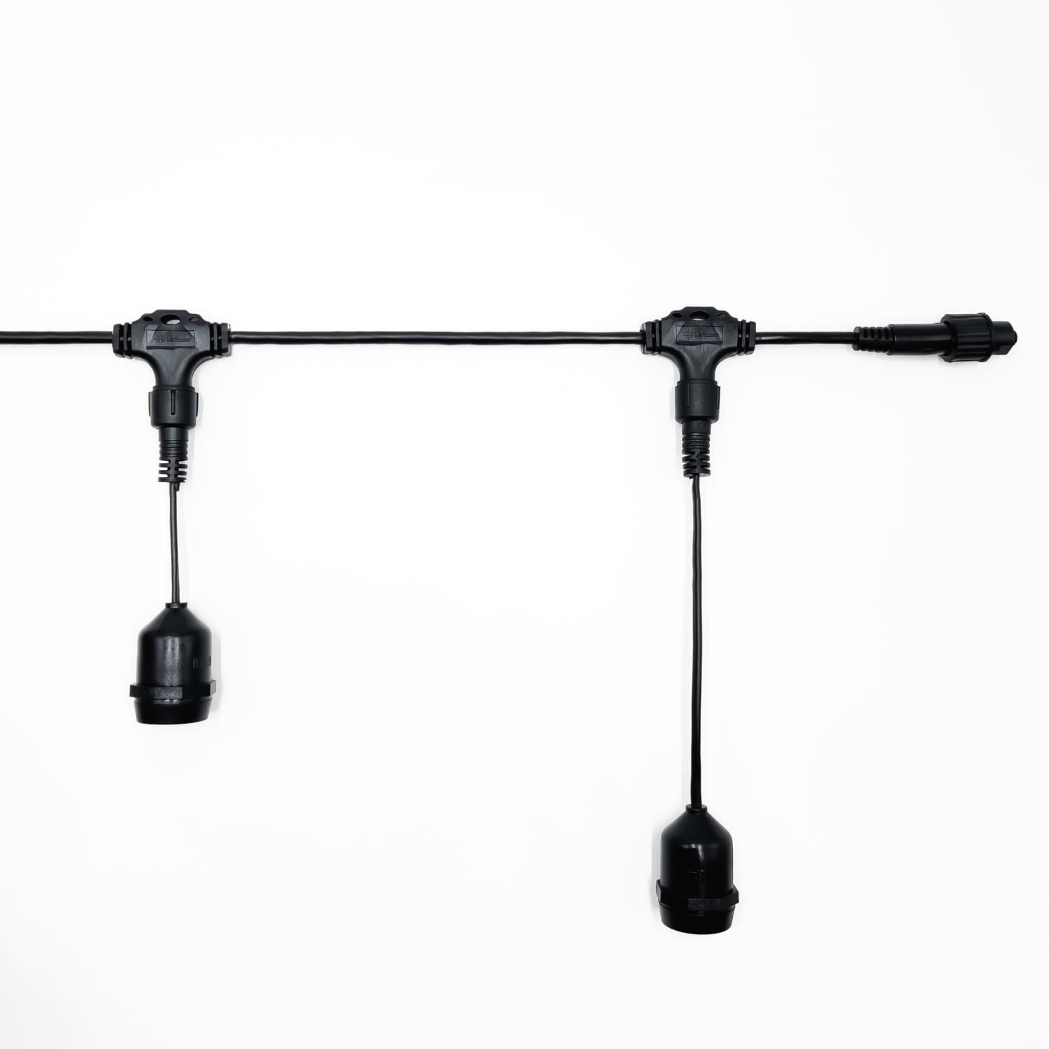 Качественная картинка Белт-Лайт UNIBELT Laitcom 5м, Провод Черный Каучук, Шаг 25 см, 20 подвесных патронов, IP65