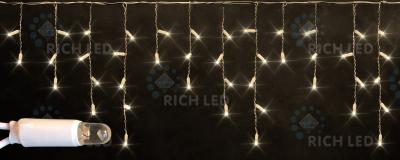 Светодиодная бахрома Rich LED 3*0,5 м, 220 В, пост. свечение, резин., IP 65, герм. колп., т. белый