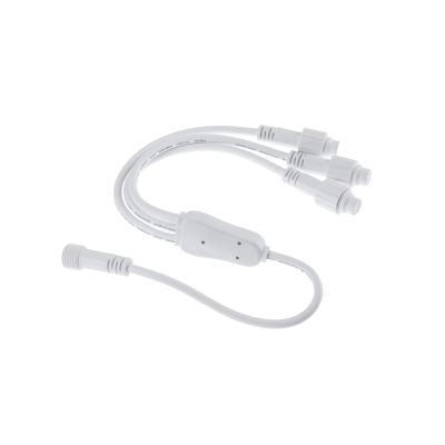 Разветвитель-Y (шнур) для уличных гирлянд, 1 вход, 3 выхода, белый ПВХ NEON-NIGHT