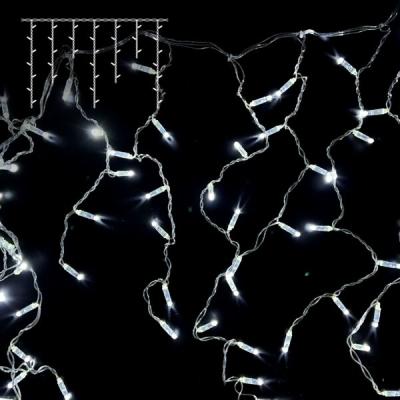 Светодиодная бахрома с колпачком Laitcom 3,2x0,9м, 180 LED, IP65, прозр.провод ПВХ, белый