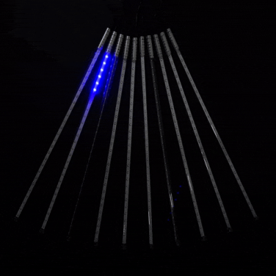 Гирлянда Тающие Сосульки Laitcom 10шт по 50см, 12В, 540 LED, Провод Черный ПВХ, IP20, синий