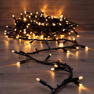 Гирлянда светодиодная Кластер 10м ТЕПЛЫЙ БЕЛЫЙ черный каучук IP67 статика 230В