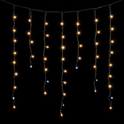 Светодиодная бахрома Laitcom 3,2 x 0,9 м, черн. провод каучук, 168 led, IP65, т.белая с мерц