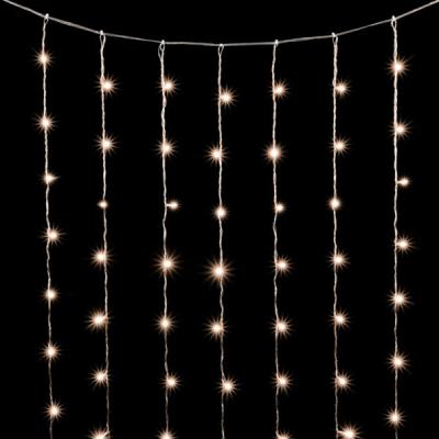 Светодиодный занавес Laitcom, 3x2 м, прозр.провод, 600 led (облегченный, без Т-коннектора), т.белый