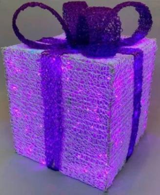 Светодиодная фигура Подарок 30*30, RichLed, мерцание, розовый