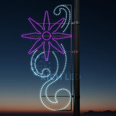 Светодиодная уличная консоль RichLed Георгин, цвет розовый