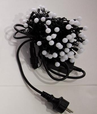 Гирлянда светодиодная Laitcom "Шарики-40мм" 5м, 20 LED, IP65, 220-230V, черн.пр. красно-белые