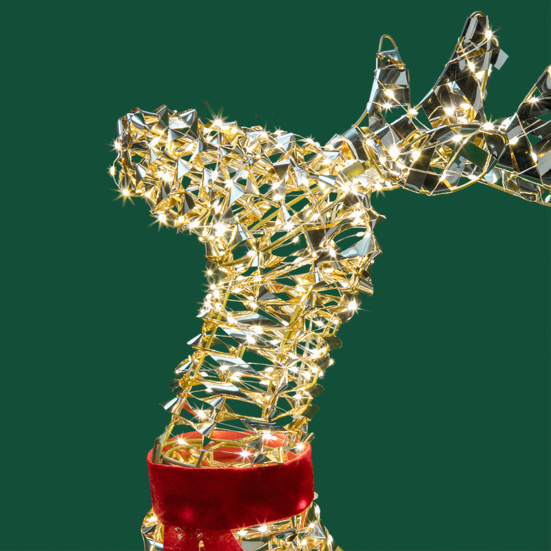 Качественная картинка Светодиодная фигура бегущий Олень 88см, цвет свечения теплый белый, IP44 NEON-NIGHT