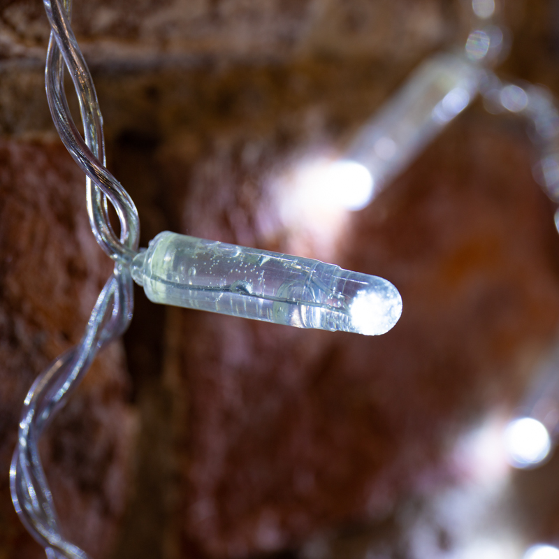 Качественная картинка Светодиодный занавес NEON-NIGHT 2х3м БЕЛЫЙ, прозрачный ПВХ, IP65, постоянное свечение, 230В