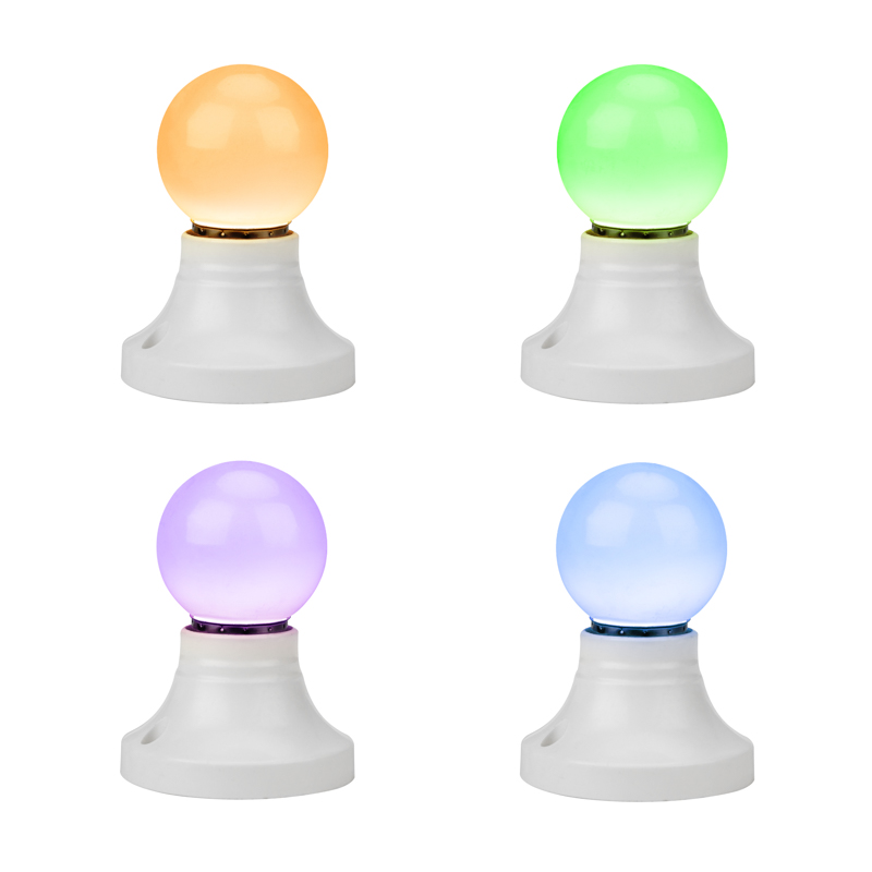 Качественная картинка Лампа светодиодная, диаметр 45мм, E27, 3 LED, 1Вт, RGB, 230В NEON-NIGHT