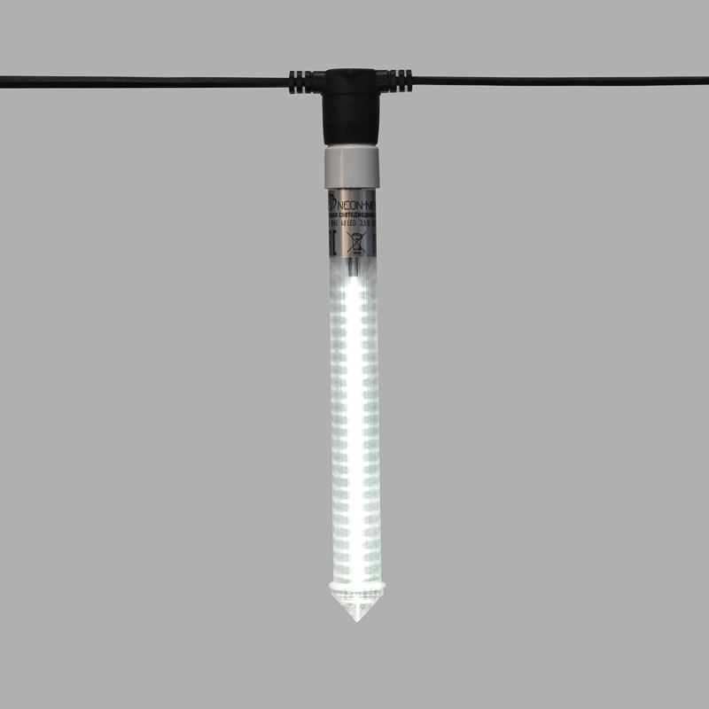 Качественная картинка Сосулька светодиодная E27 30см двухсторонняя 24x2 LED БЕЛЫЙ IP65 230В