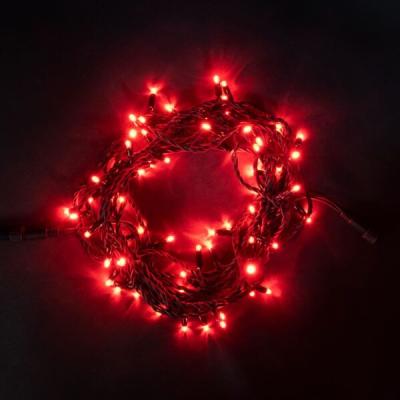Светодиодная нить Laitcom, 10м, 100 LED, IP65, 220В, черн. провод, красный