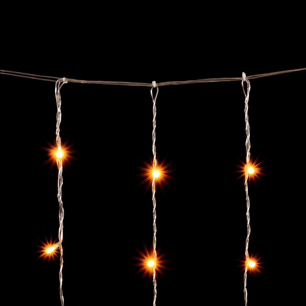 Качественная картинка Светодиодный занавес Laitcom, 3x2 м, прозр.провод, 600 led (облегченный, без Т-коннектора), желтый