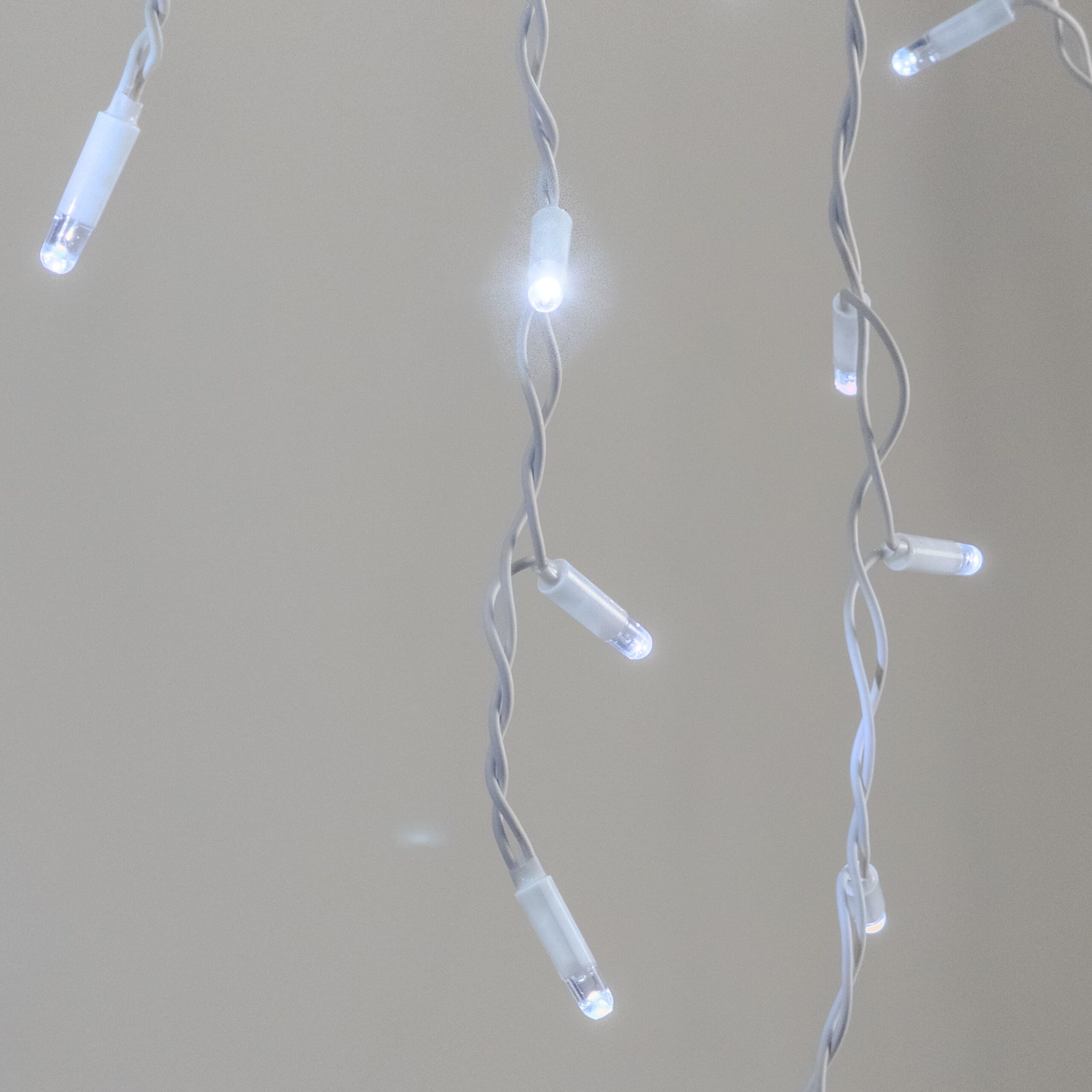 Светодиодная бахрома Laitcom 3,1 x 0,5 м, 220В, 120 LED, Провод Белый Каучук 2,3мм, IP65