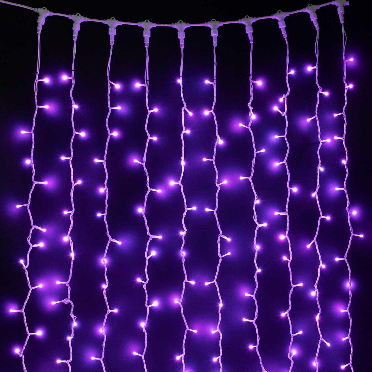 Качественная картинка Программируемый светодиодный занавес Laitcom, 3x1м, 350 LED, IP65, белый провод, SMART-RGB