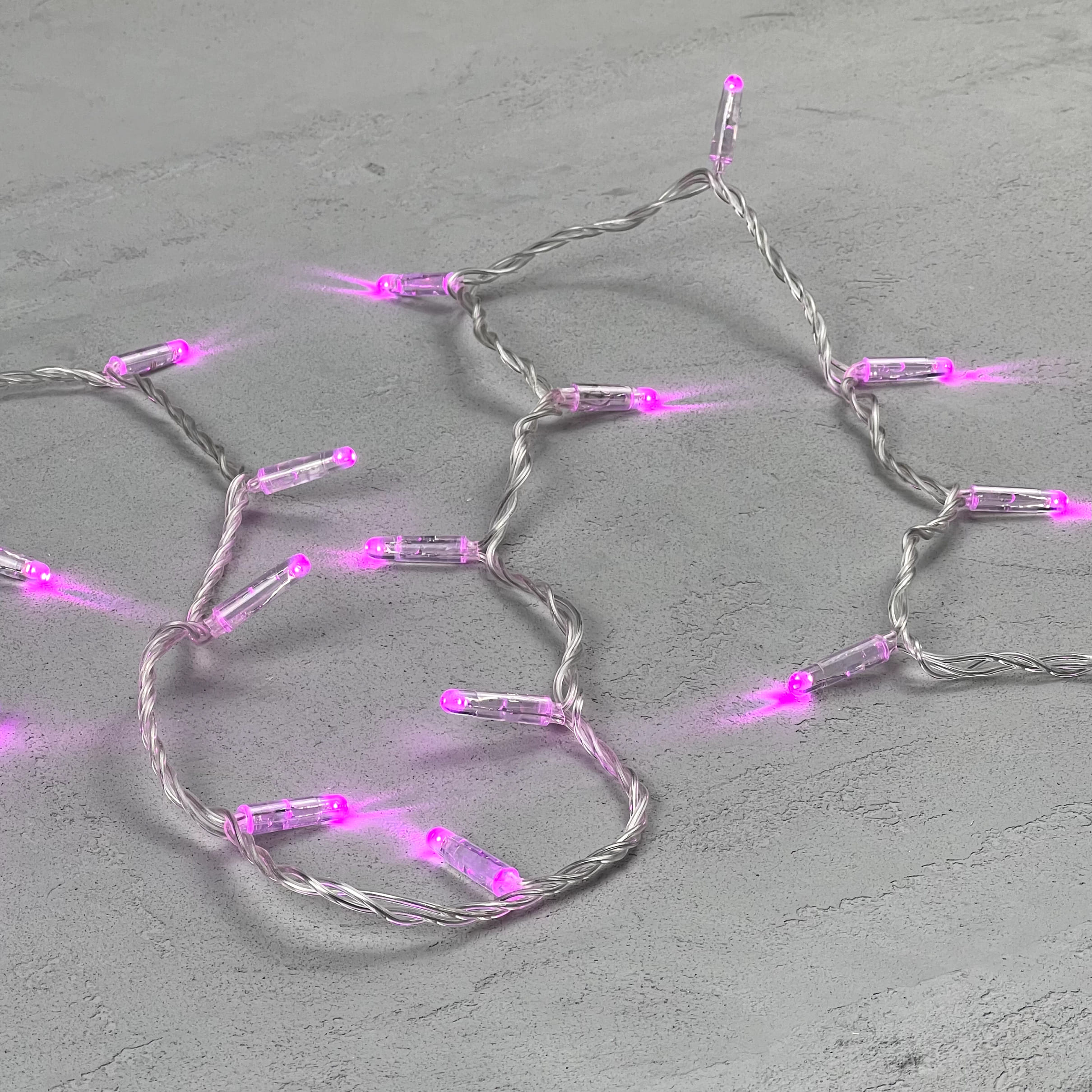 Качественная картинка Светодиодная нить Laitcom, с колпачком 10м, 24V, 100 LED, IP65, прозр.провод, розовый