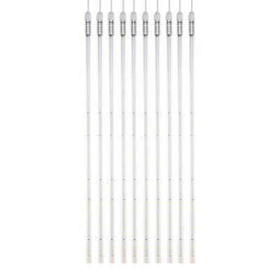 Тающие сосульки NEON-NIGHT 10 шт. х 100см, шаг 100см, ТЕПЛЫЙ БЕЛЫЙ, белый каучук, IP65, 24В