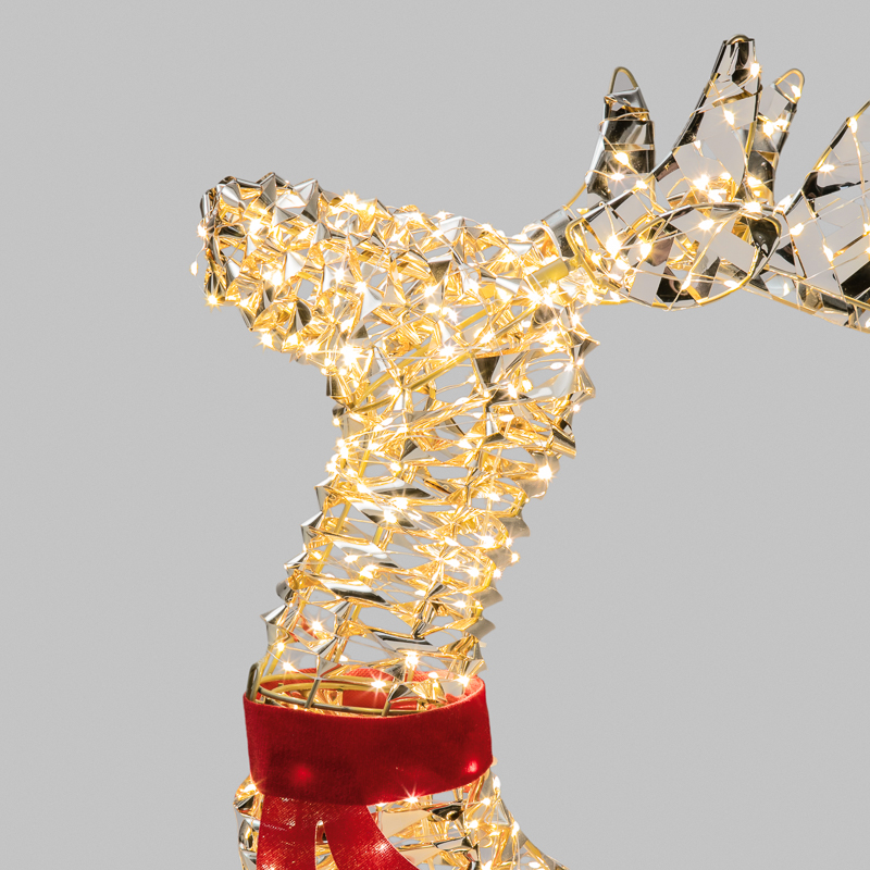 Качественная картинка Светодиодная фигура бегущий Олень 88см, цвет свечения теплый белый, IP44 NEON-NIGHT