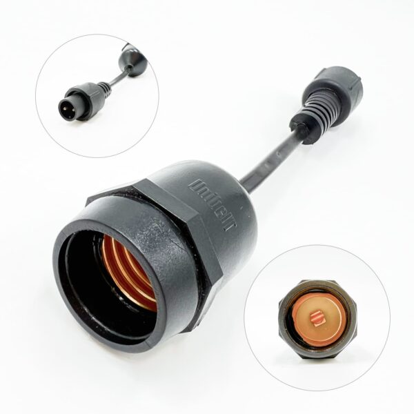 Качественная картинка Белт-Лайт UNIBELT  Laitcom 10 м, провод черный каучук, Шаг 50 см, 20 подвесных патронов, IP65