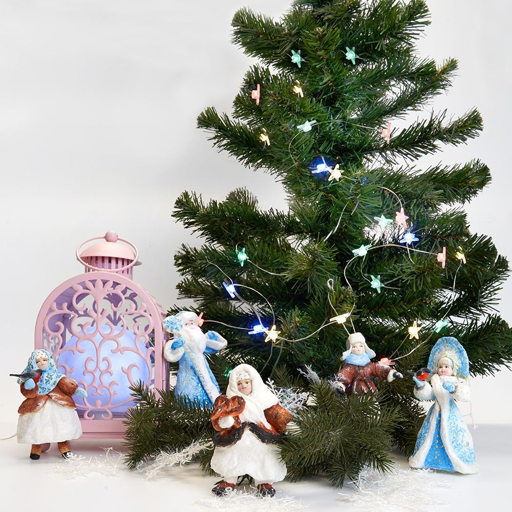 Качественная картинка Светодиодная гирлянда линейная Feron Звездочки USB 20LED мульти, IP 20, 1.8м, CL571