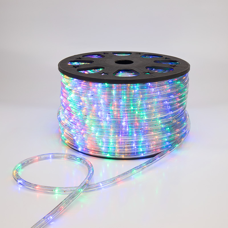 Качественная картинка Дюралайт NEON-NIGHT трехжильный 230В 13мм 24 LED/м МУЛЬТИ (RYGB) динамика Эконом