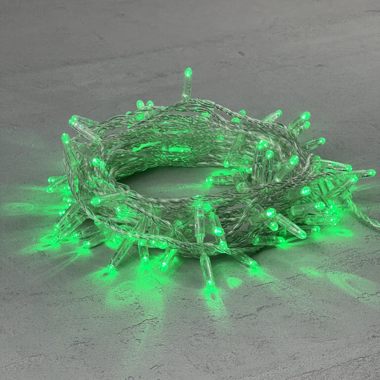 Качественная картинка Светодиодная нить с колпач. Laitcom, 10 м, 220В, IP65, 100 led, прозрачный провод, зеленый