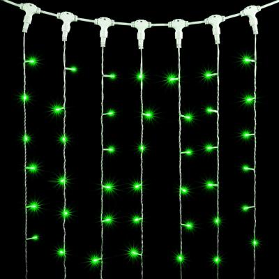 Светодиодный занавес Laitcom, 1x6м, 600 LED, IP65, прозр. провод, зеленый Светодиодный занавес Laitcom, 1x6м, 600 LED, IP65, прозр. провод, зеленый