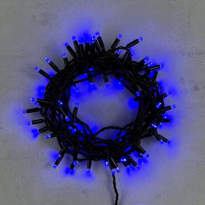 Светодиодная нить с колпачком Laitcom, 10м, 100 LED, IP65, черный провод ПВХ, синий