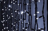 Светодиодная гирлянда нить Teamprof, 20м, 200 LED, 220 В, IP65, динамика, черный провод, белая