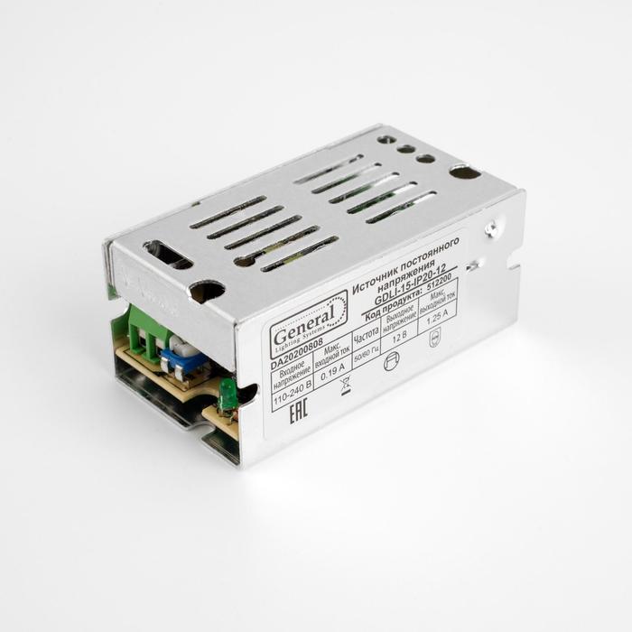 Качественная картинка Блок питания General для светодиодной ленты 12 В, 15 Вт, IP20
