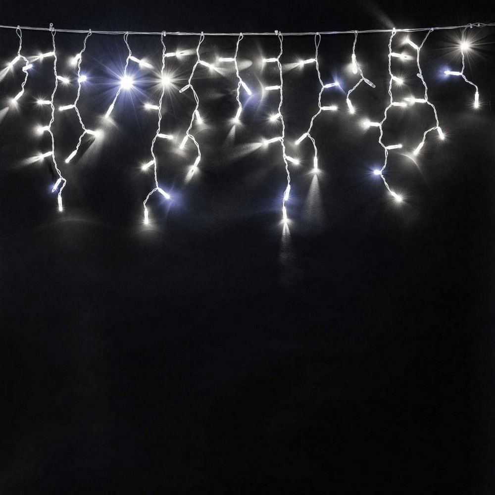 Качественная картинка Светодиодная бахрома Laitcom с колпачком 3,1x0,5 м, прозр пров., 120 led, (мерц БЕЛЫЙ ДИОД), т.белый
