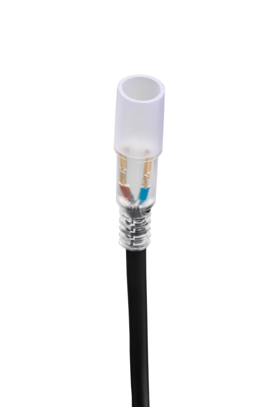 Качественная картинка Коннектор с проводом для двухжильного дюралайта, диаметр 13мм (коннектор с иголкой, заглушка) NEON-N