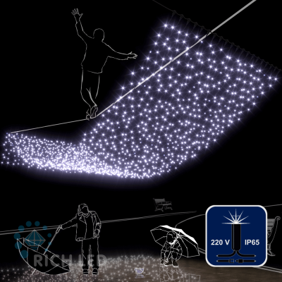 Светодиодный занавес Rich LED 2*6 м, с герм. колпачком, мерцание, соединяемый (до 5 шт), IP65, белый Светодиодный занавес Rich LED 2*6 м, с герм. колпачком, мерцание, соединяемый (до 5 шт), IP65, белый