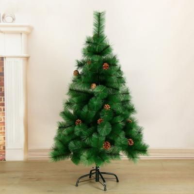 Кедр зелёный шишки 120 см, d нижнего яруса 80 см, d игл 10 см, 110 веток, металл подставка