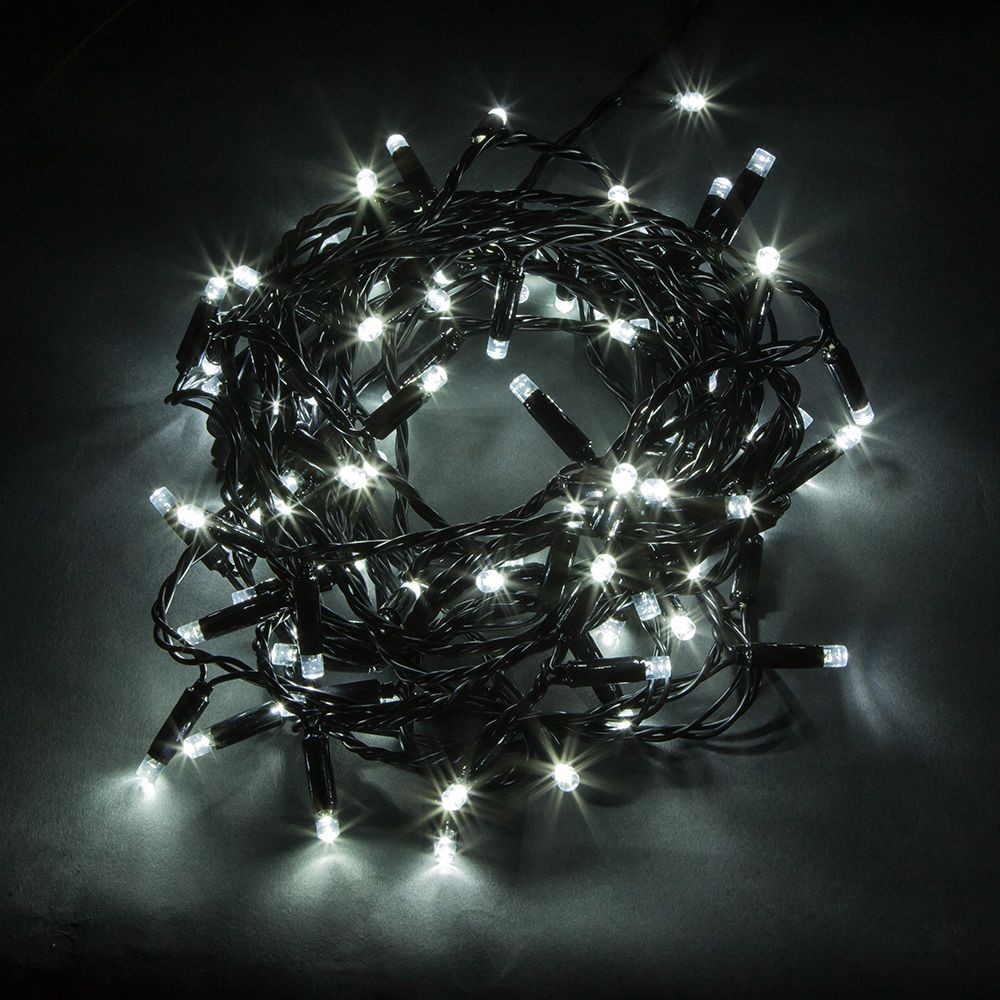 Качественная картинка Светодиодная гирлянда линейная Feron CL33, 100 LED, пост.свечение, 5000К, 10 м+1.5м черн. шнур, IP65