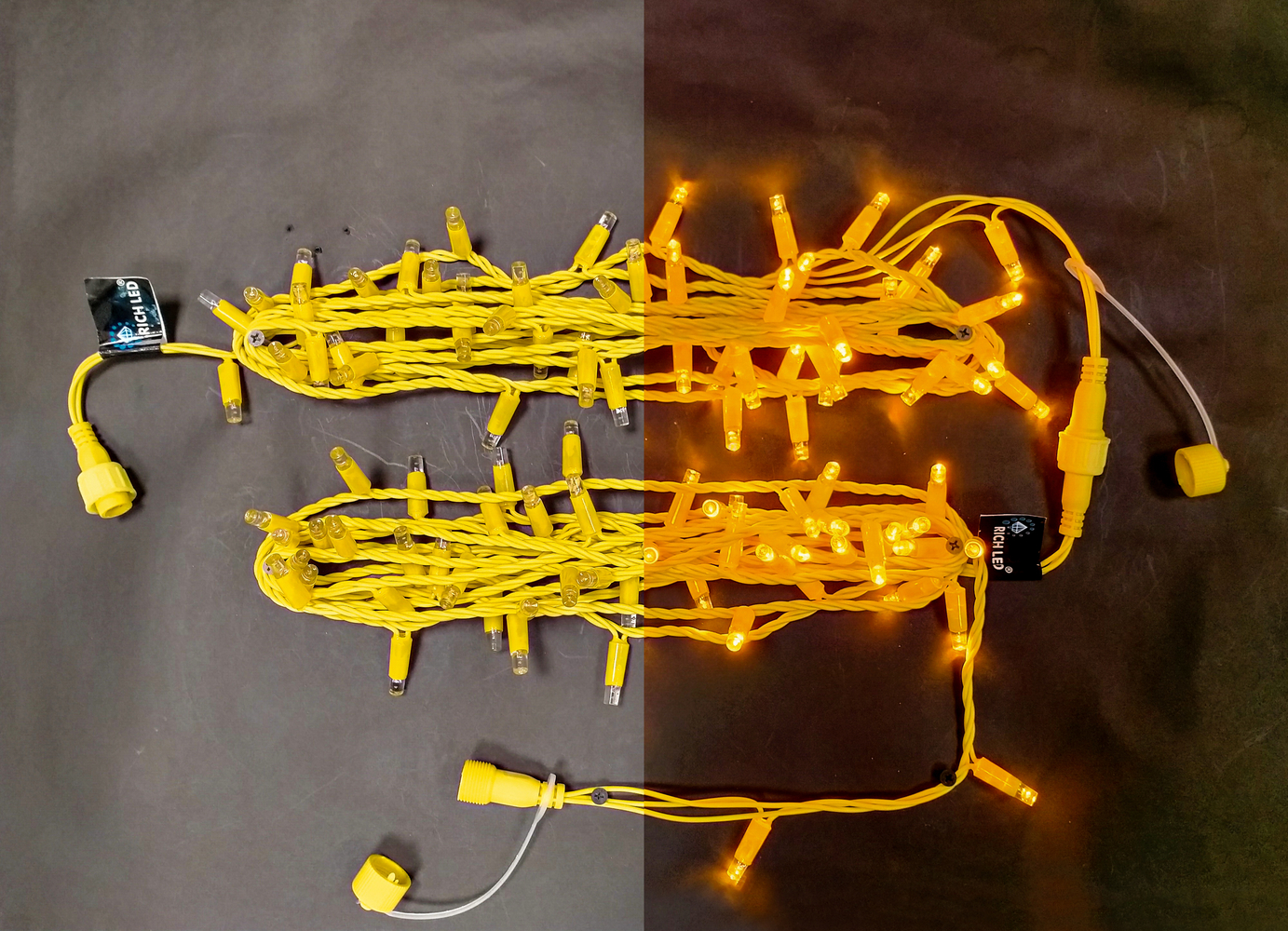 Качественная картинка Светодиодные гирлянды RichLed Нить 10 м, 220 В, пост.свеч, IP 65, герм.колп, желт.провод, желтый