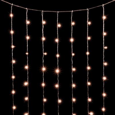 Светодиодный занавес Laitcom (без Т-коннектора), 2x3м, 600 LED, IP54, прозр. пр., экстра тепл. белый