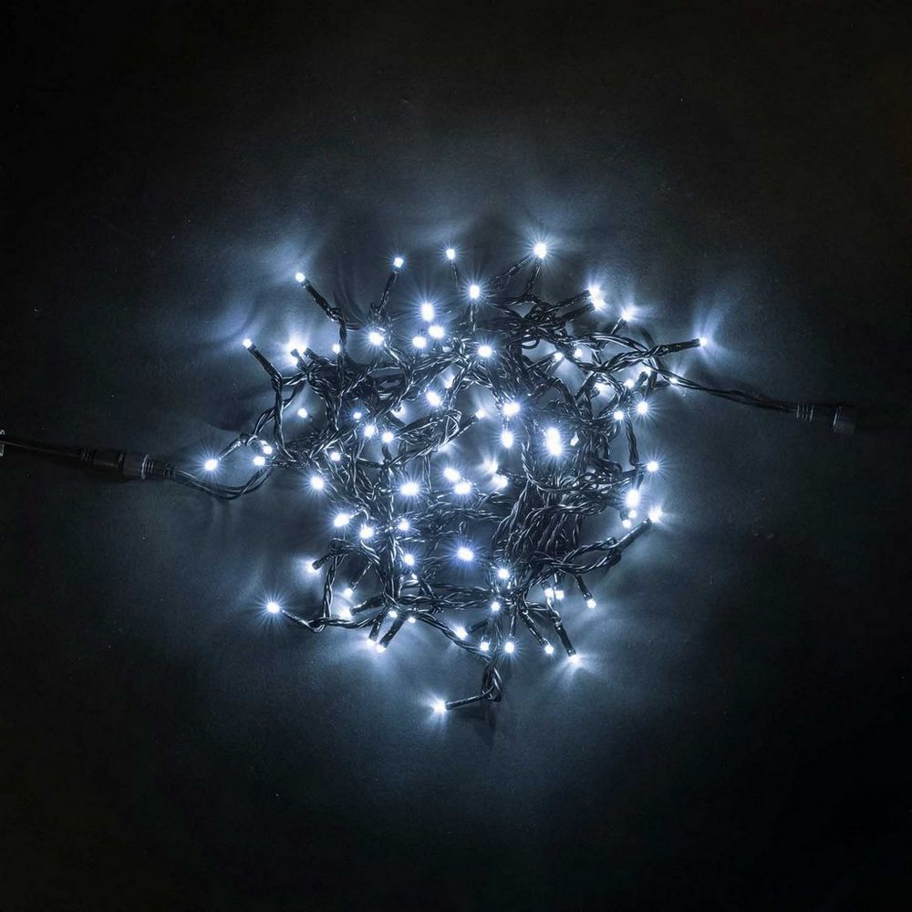 Качественная картинка Светодиодная нить с колпачком Laitcom, 10м, 100 LED, IP65, черный провод ПВХ, белый